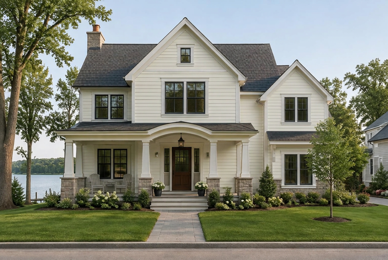 Home shown in James Hardie Arctic White